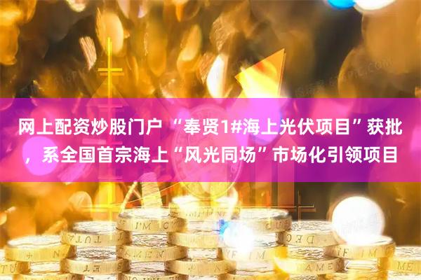 网上配资炒股门户 “奉贤1#海上光伏项目”获批，系全国首宗海上“风光同场”市场化引领项目