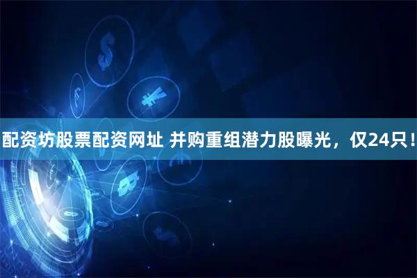 配资坊股票配资网址 并购重组潜力股曝光，仅24只！